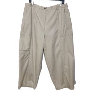 Khaki Capri Cargo Hiking Pants Women 16 High Waist Relaxed Khaki Outdoor Casual